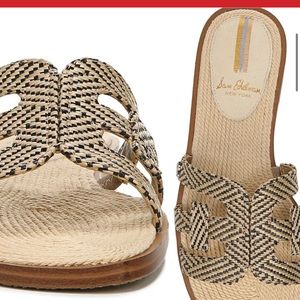 Sam Edelman Woven Bay slide sandal natural/black size 7.5